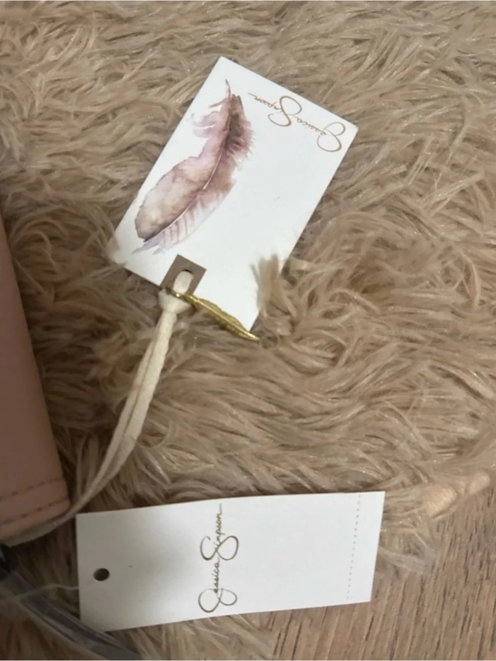 Jessica Simpson Blush Pink Women's Wallet - Signature Script Detail